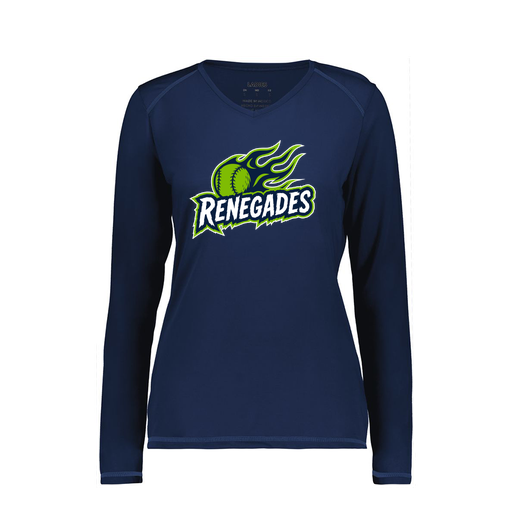 [6847.065.XS-LOGO1] Women's SoftTouch Long Sleeve (Female Adult XS, Navy, Logo 1)