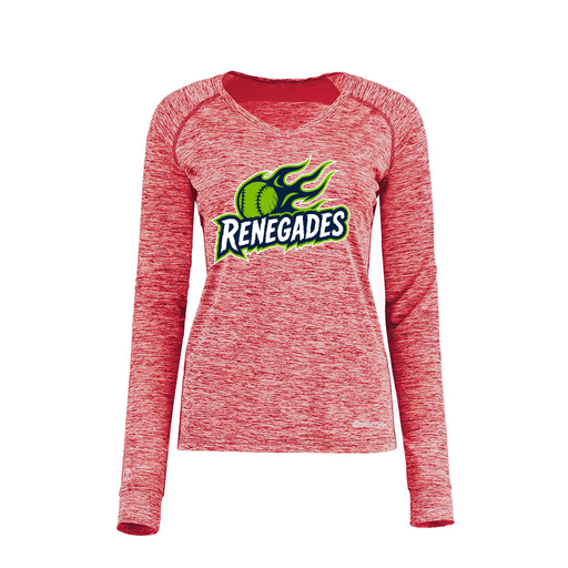 [222770.T20.XS-LOGO1] Ladies Electric Long Sleeve Shirt (Female Adult XS, Red, Logo 1)