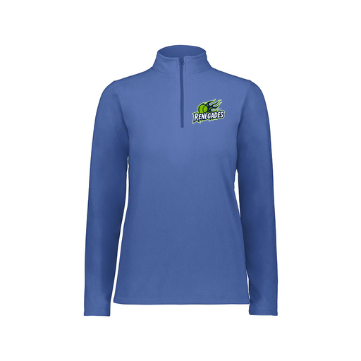 [6864.060.XS-LOGO1] Ladies MicroFleece 1/4 Zip Pullover (Female Adult XS, Royal, Logo 1)