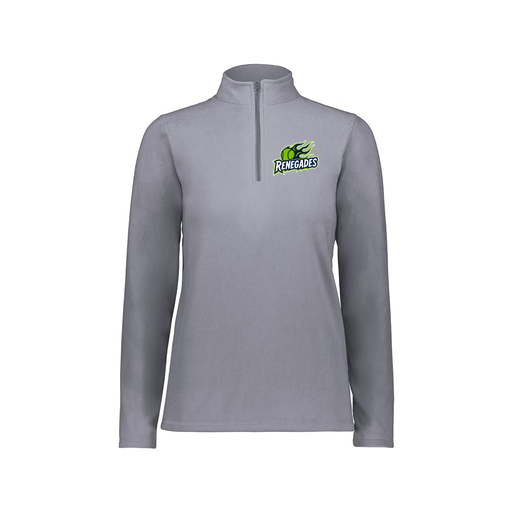 [6864.059.XS-LOGO1] Ladies MicroFleece 1/4 Zip Pullover (Female Adult XS, Gray, Logo 1)