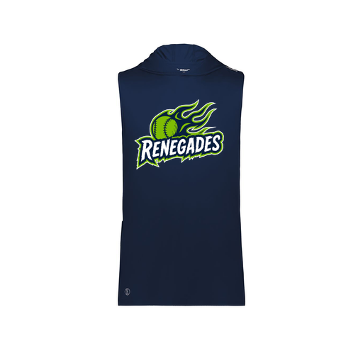 [222590.065.XS-LOGO1] Men's CoolDry Sleeveless Hoodie (Adult XS, Navy, Logo 1)