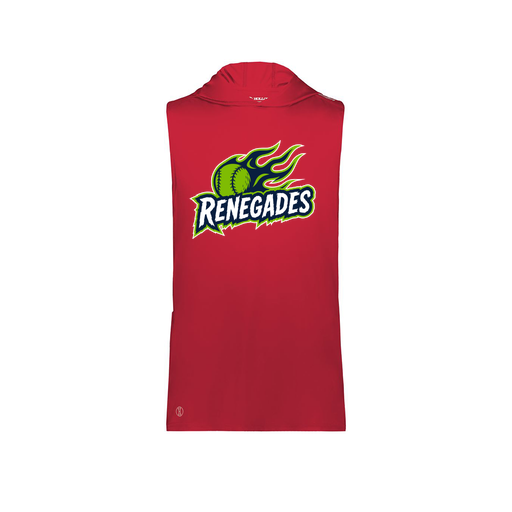 [222590.083.XS-LOGO1] Men's CoolDry Sleeveless Hoodie (Adult XS, Red, Logo 1)