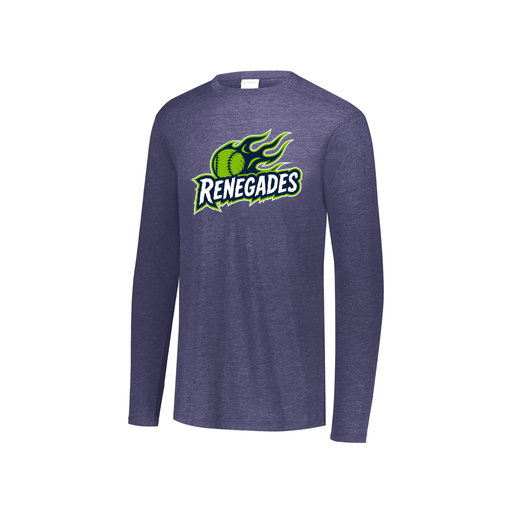 [FTLCUBNV-YS-LOGO1] Decker Youth Tri-Blend T-Shirt - Long Sleeve (Youth S, Navy, Logo 1)