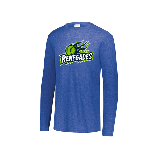 [FTLCUBRY-YS-LOGO1] Decker Youth Tri-Blend T-Shirt - Long Sleeve (Youth S, Royal, Logo 1)